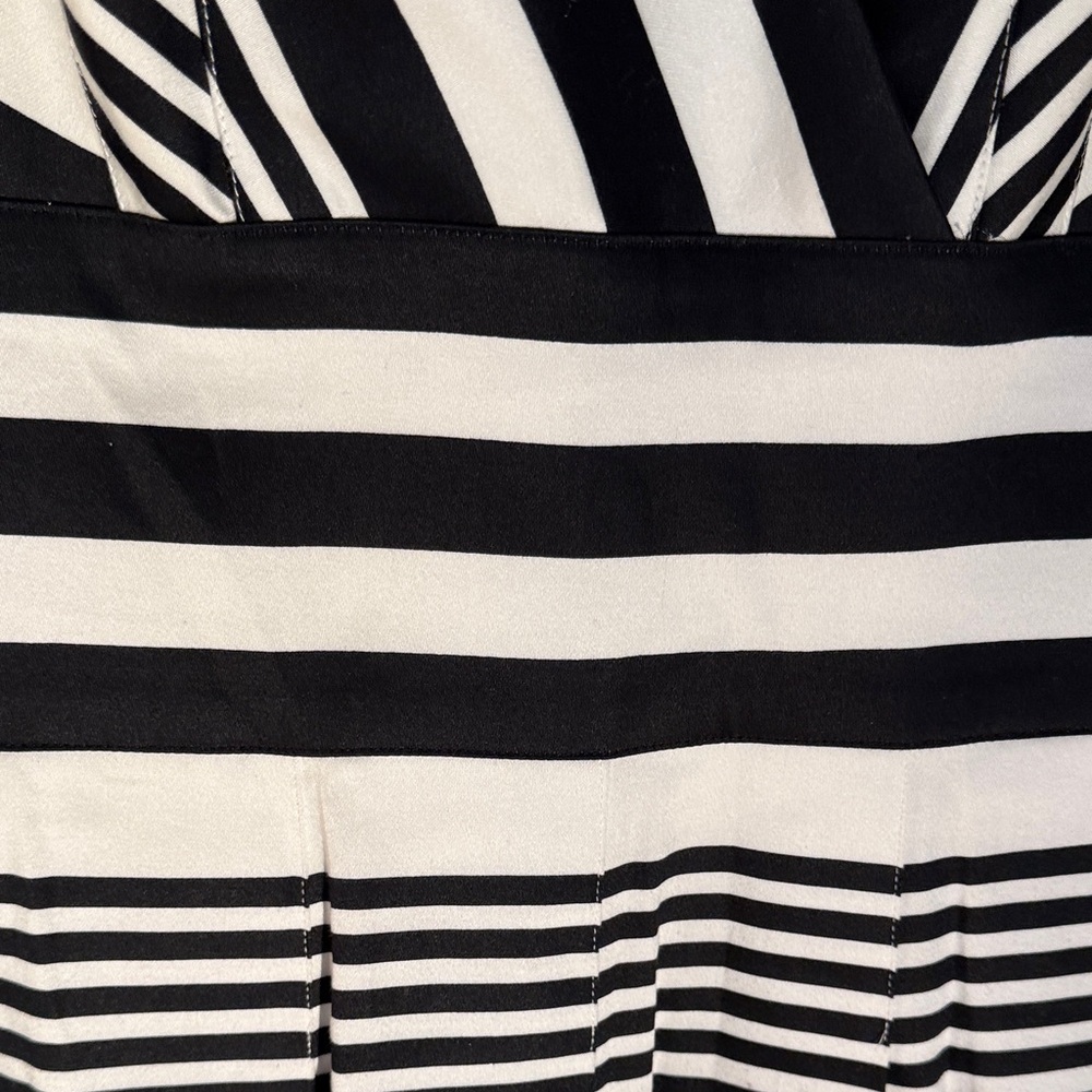 White House Black Market Black and White Striped Midi Dress - Picture 4 of 10